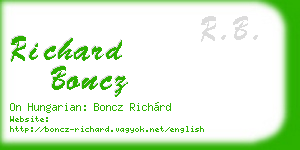 richard boncz business card